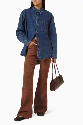 Good Legs Flared Pants in Suede