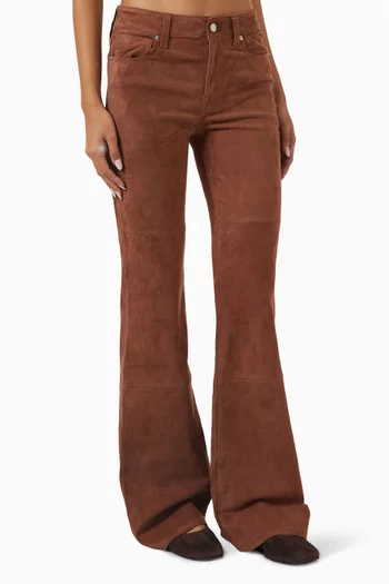 Good Legs Flared Pants in Suede