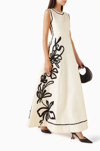 Celestia Maxi Dress in Crushed Taffeta