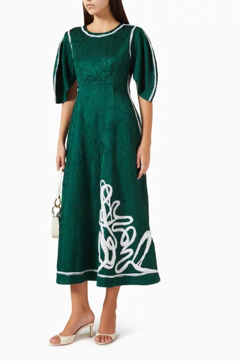 Roselle Midi Dress in Crushed Modal Linen