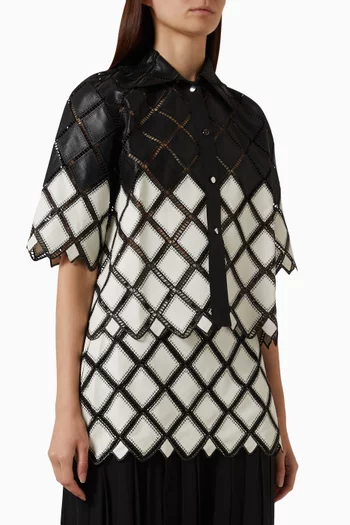 Lattice Shirt in Faux Leather