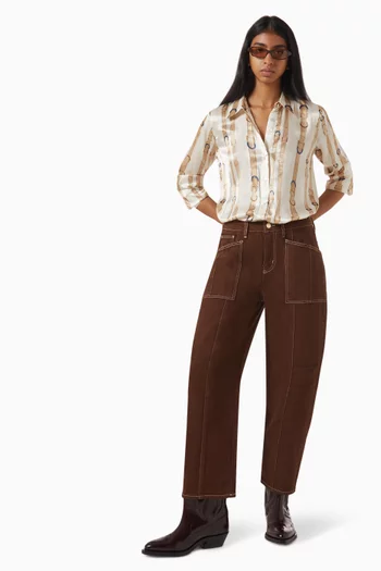 Tyler Belt Print Shirt in Silk