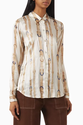 Tyler Belt Print Shirt in Silk