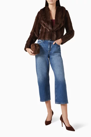 Davy Cropped Jacket in Faux Fur