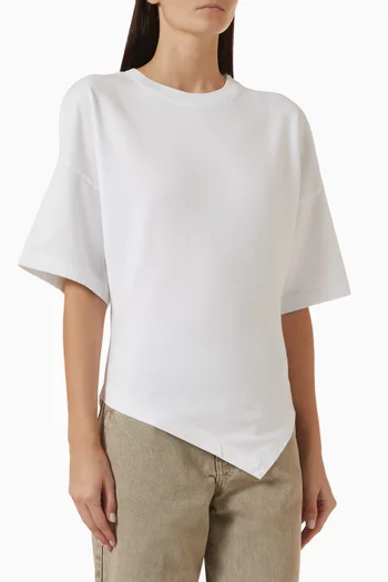 Asymmetrical T-shirt in Supima Cotton-jersey