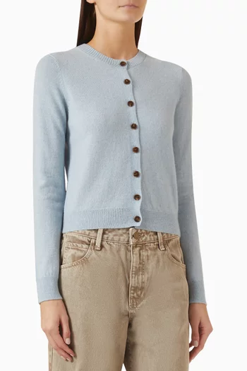 Shrunken Crewneck Cardigan in Cashmere