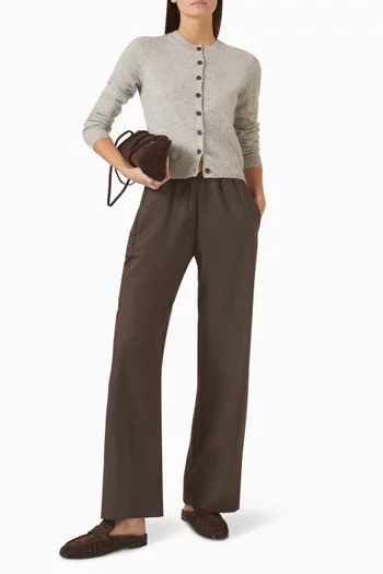 Shrunken Crewneck Cardigan in Cashmere