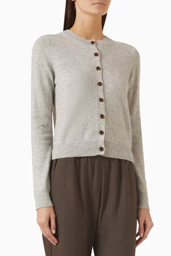 Shrunken Crewneck Cardigan in Cashmere