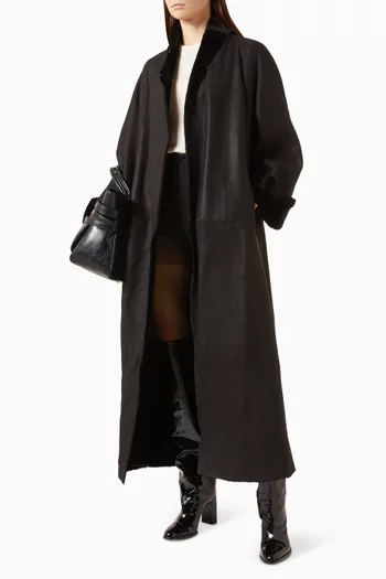 Dorian Coat in Lamskin Shearling