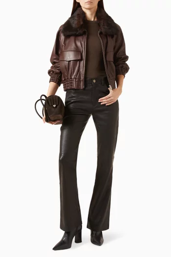 Ellery Aviator Bomber Jacket in Leather