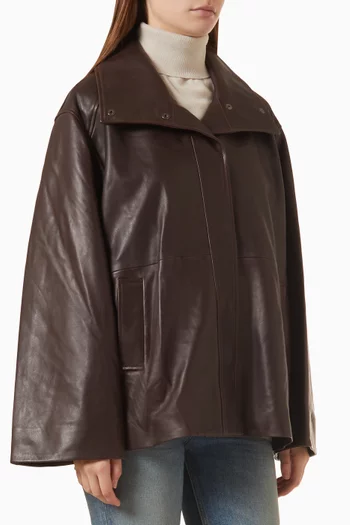 Lowen Funnelneck Jacket in Leather