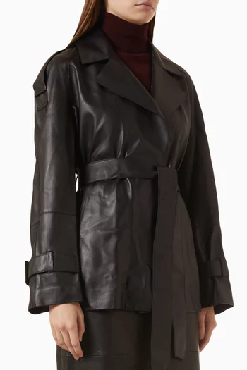 Nera Belted Jacket in Leather