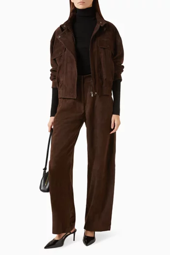 Quincy Commanding Bomber Jacket in Leather