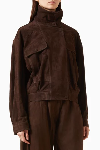 Quincy Commanding Bomber Jacket in Leather