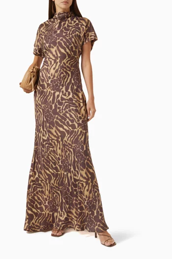 Alivia Maxi Dress in Satin