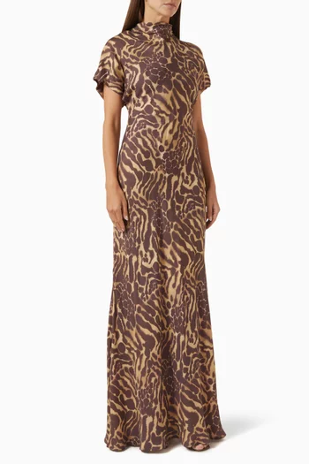 Alivia Maxi Dress in Satin