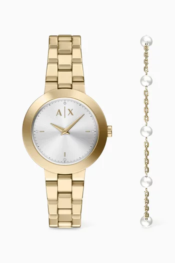 Jackie Quartz Watch & Bracelet Gift Set
