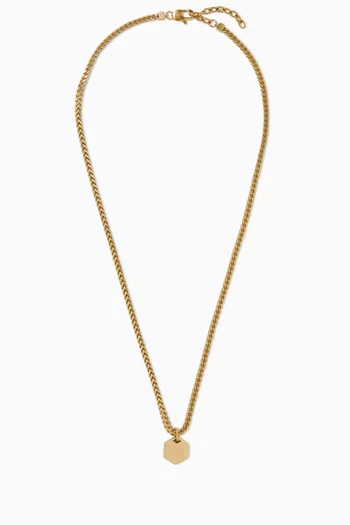 Logo Pendant Necklace in Stainless Steel