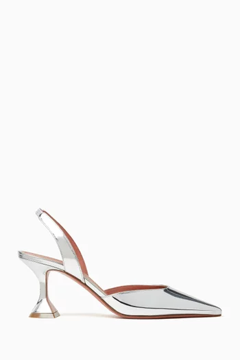 Holli 70 Sling Pumps in Mirror Leather