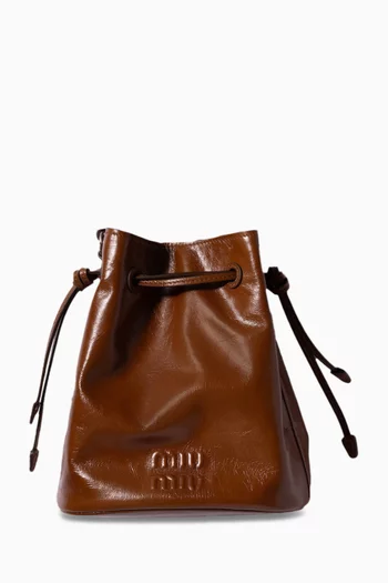 Logo Pouch in Shiny Leather