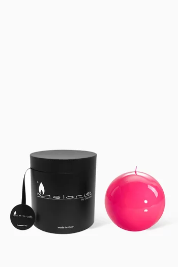Fuchsia Lacquered Ball Candle, 120mm Diameter