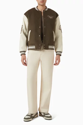 Arthur Equestrian Varsity Jacket in Wool-blend