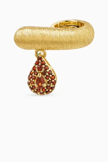 Garnet Single Ear Cuff in Brushed 18kt Gold
