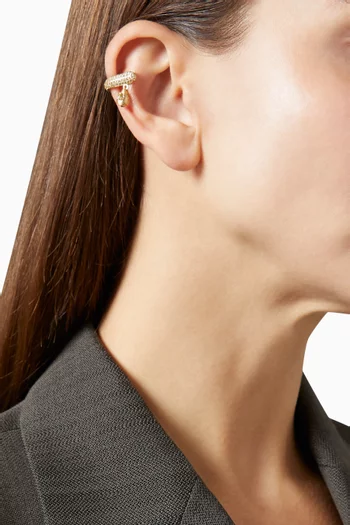 Peridot Single Ear Cuff in Brushed 18kt Gold