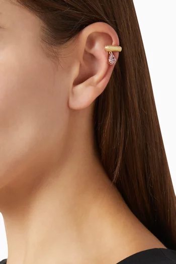 Amethyst Single Ear Cuff in Brushed 18kt Gold