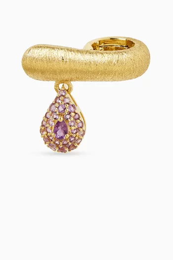 Amethyst Single Ear Cuff in Brushed 18kt Gold