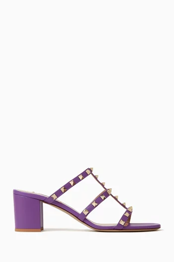 Rockstud Slide 60 Sandals in Calfskin