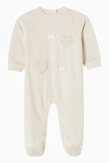 Heart Appliqué Pyjama Suit in Cotton