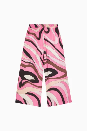Printed Wide-leg Pants