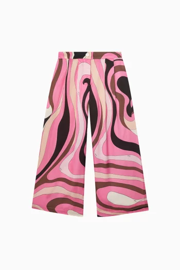 Printed Wide-leg Pants