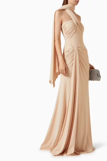 Gathered One-shoulder Dress