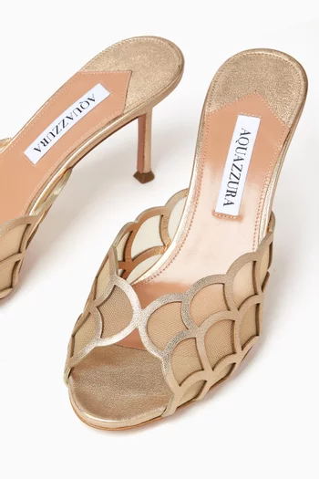Aira 75 Mule Sandals in Metallic Leather