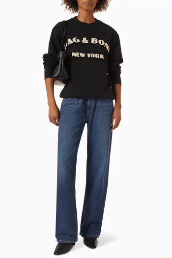 Phoebe Drawstring Wide-leg Jeans in Denim