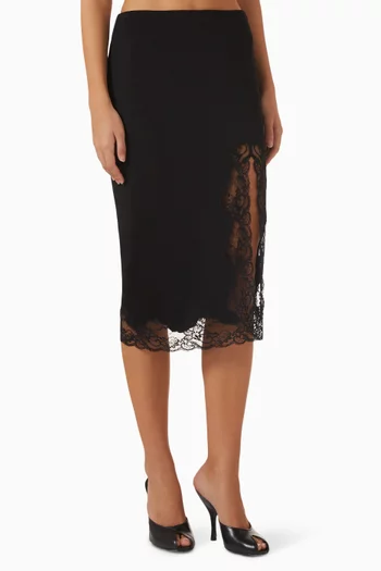 Knit Slit Midi Skirt in Viscose