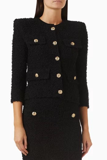Double-breasted Jacket in Tweed Knit