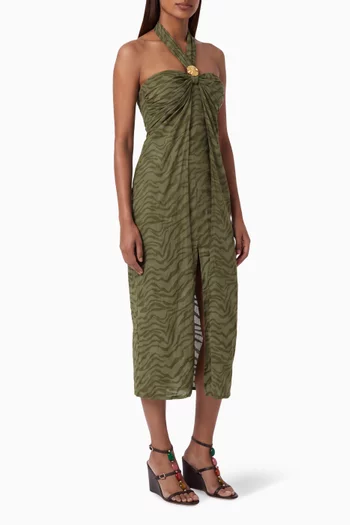 Marilyn Halterneck Dress in Cotton Blend