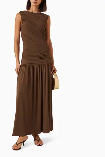 Lola Ruched Maxi Dress in Modal-blend