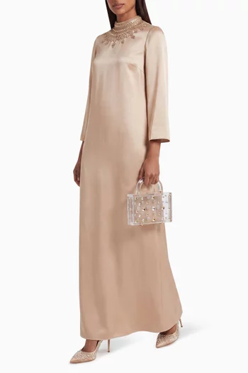 Bead-embellished Gown in Crepe Satin