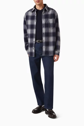 Checked Overshirt in Wool-blend