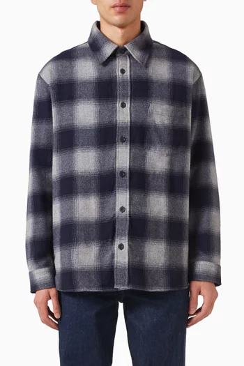 Checked Overshirt in Wool-blend