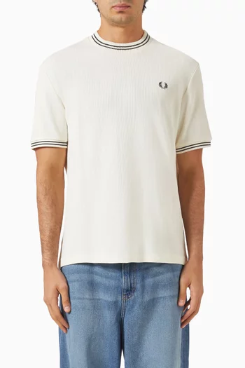 Ribbed T-shirt in Cotton-jersey