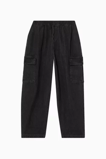 Cargo Sweatpants in Cotton Denim