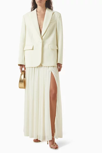 Spencer Pleated Maxi Skirt in Chiffon