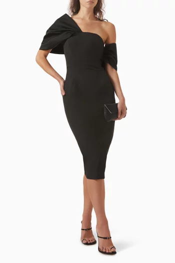 Lucille Midi Dress in Stretch-crepe