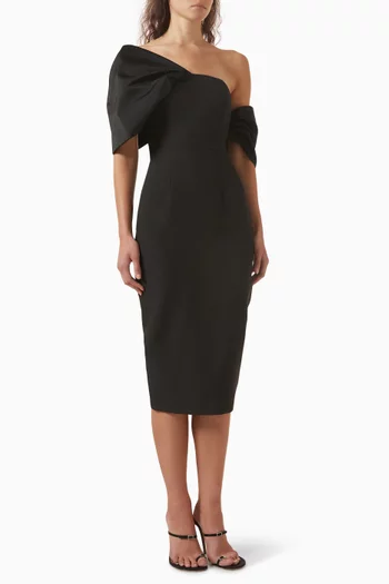 Lucille Midi Dress in Stretch-crepe