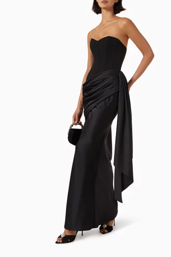 Nalira Bandeau Dress in Crepe